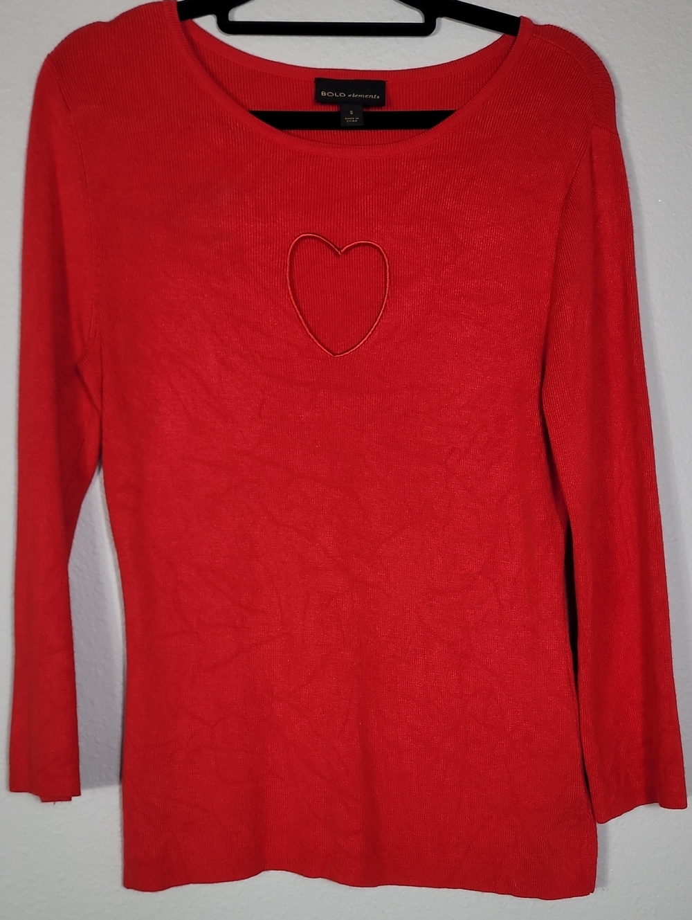 Vintage Bold Elements Heart Cutout Sweater Size Small